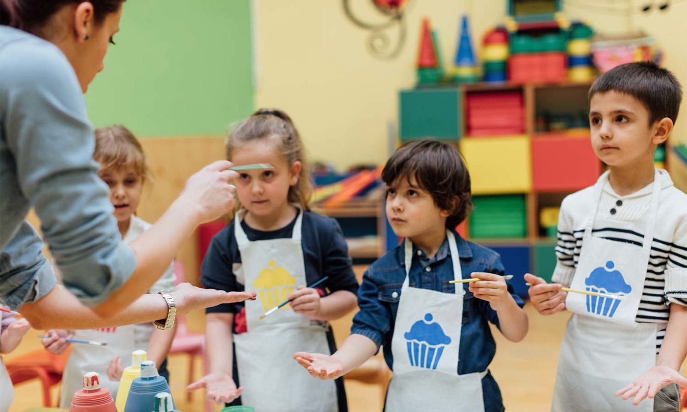 teacher in classroom with children