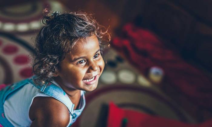 Happy Australian Aboriginal girl