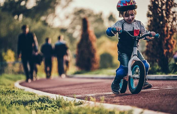 Boy on bicycle