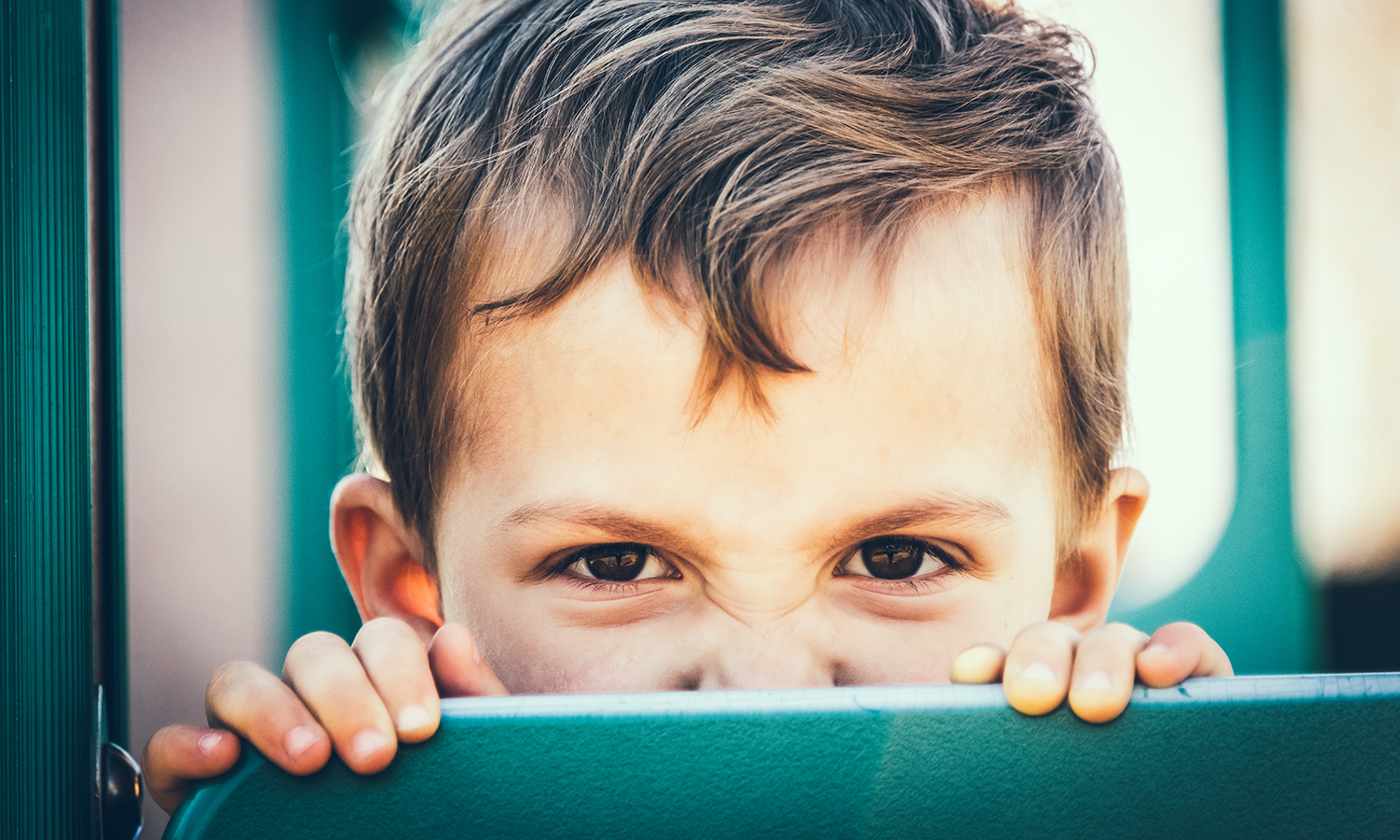Upset three-year-old boy