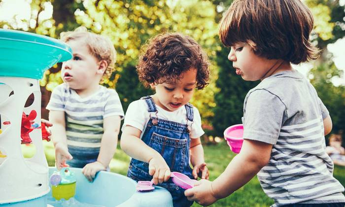 Group of young children playing