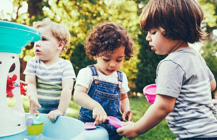 Group of young children playing