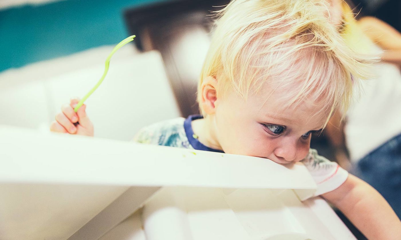 Baby dropped his food