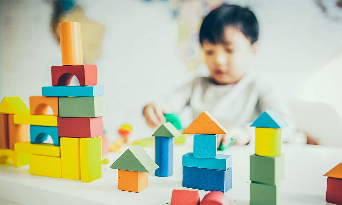 Child playing with blocks