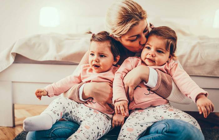 Mother with twins