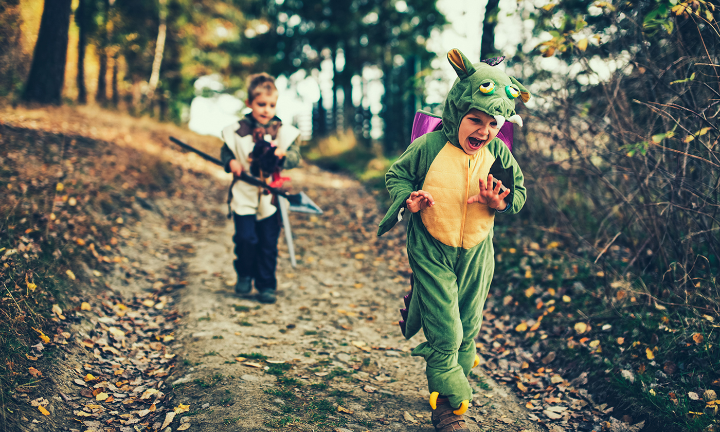 Boys participate in rough and tumble play