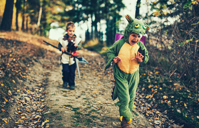 Boys participate in rough and tumble play