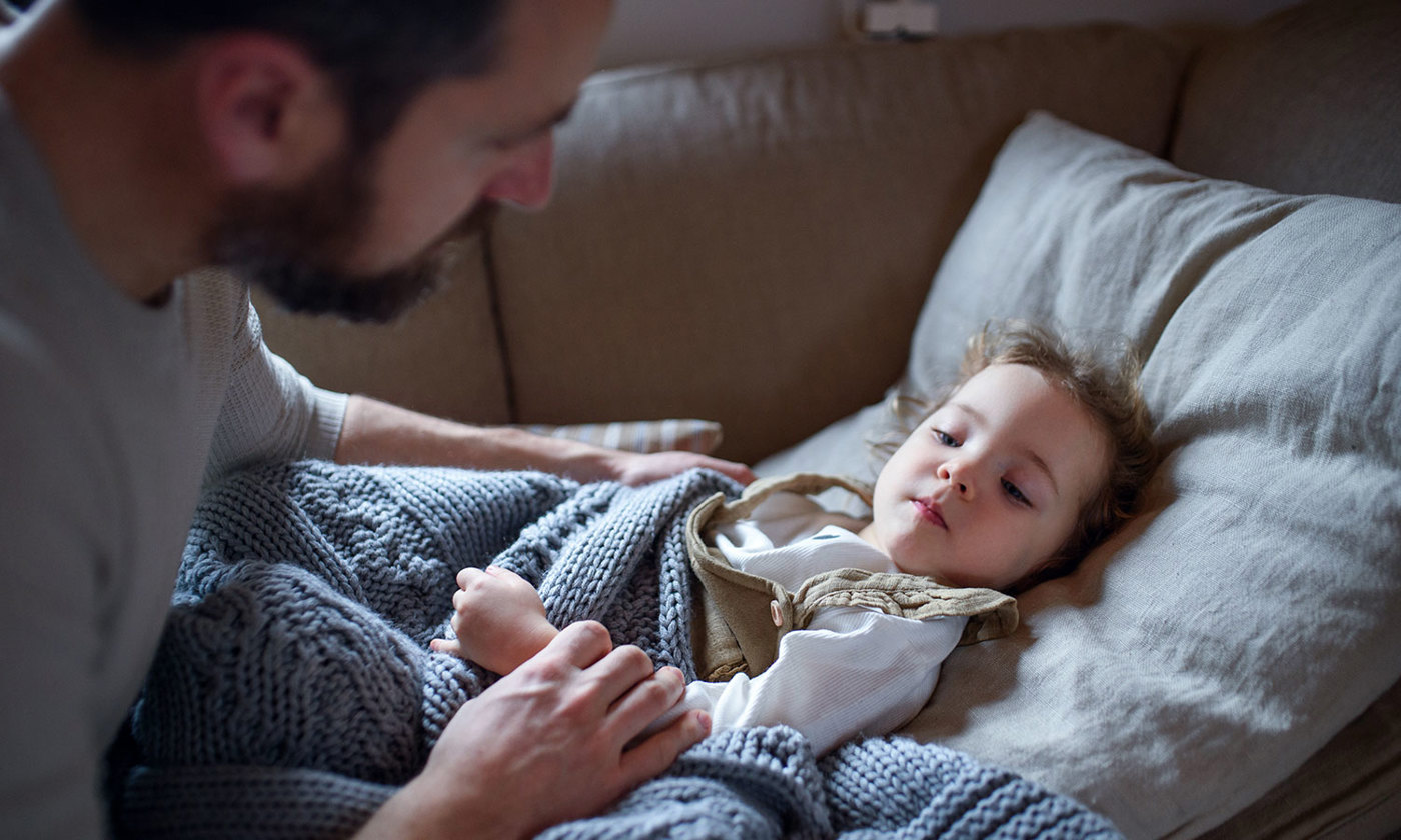 Father with sick child