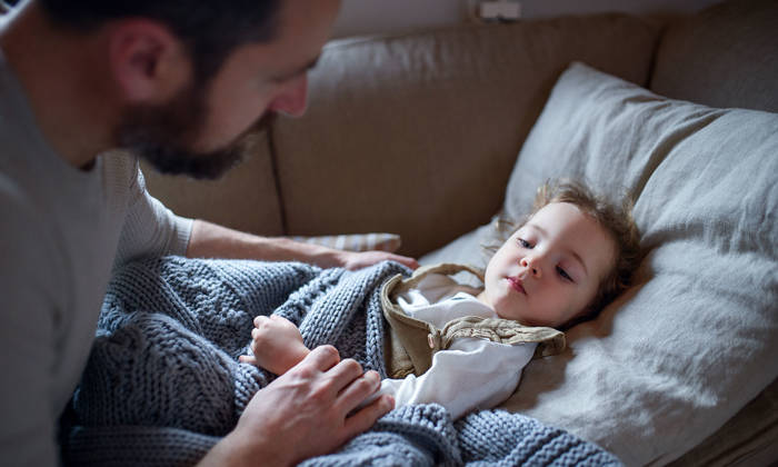 Father with sick child