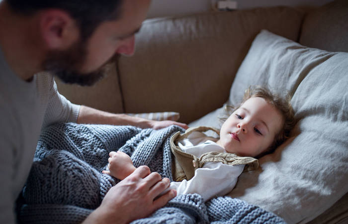 Father with sick child