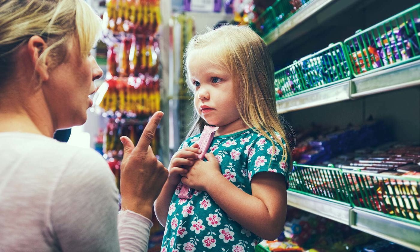 Discipline: Girl being disciplined by mother
