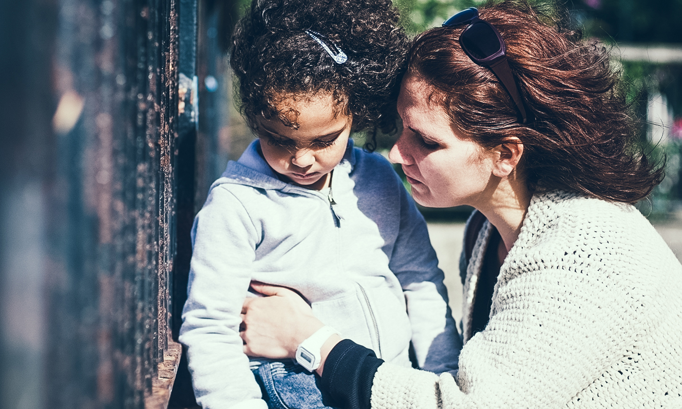 Mother with unhappy 4-year-old
