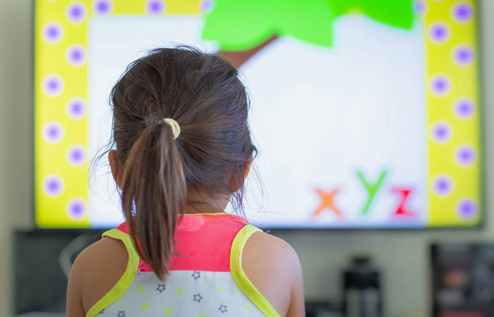 Child watching television